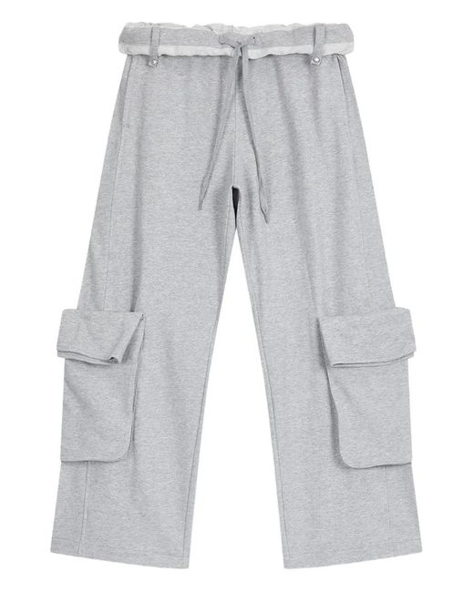 OPEN YY Gray Rolled-Waist Cargo Trousers