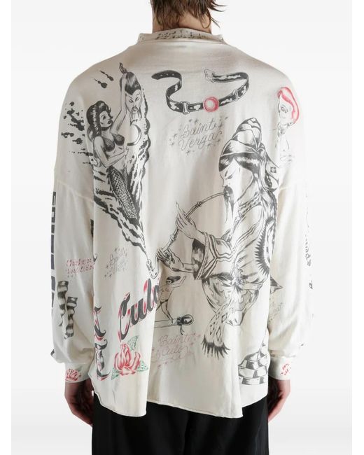 SAINT Mxxxxxx White Drawing T-Shirt for men
