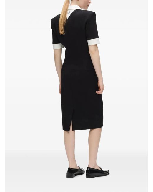 Karl Lagerfeld Black Contrast-Collar Dress