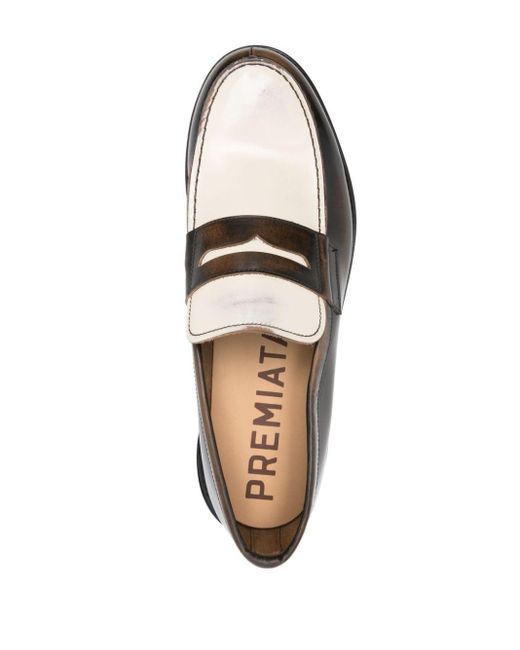 Premiata Black Two-tone Leather Loafers for men