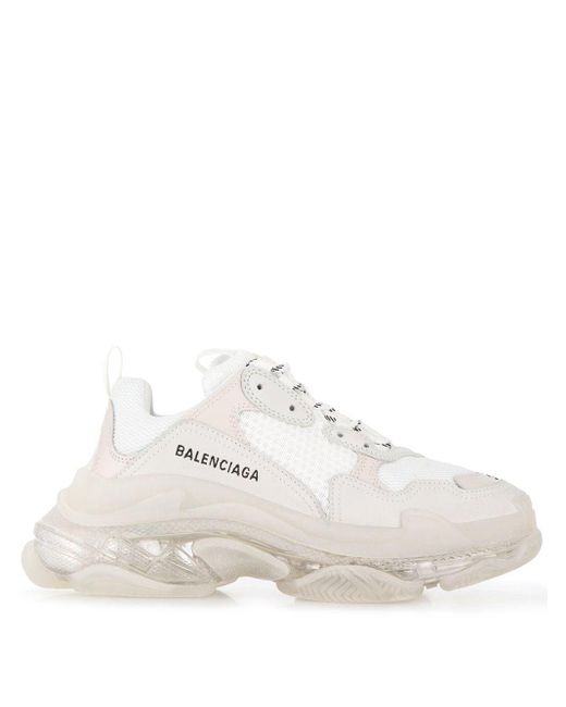 Balenciaga Leer Triple S Sneakers in het Wit - Lyst