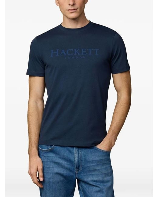 Hackett Blue Logo-Print T-Shirt for men