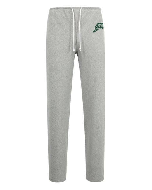 Noah NYC Gray Drawstring-Waist Track Pants for men