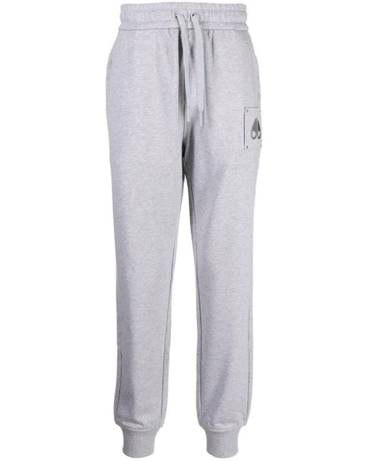 Moose Knuckles Gray Logo-plaque Drawstring Trousers for men