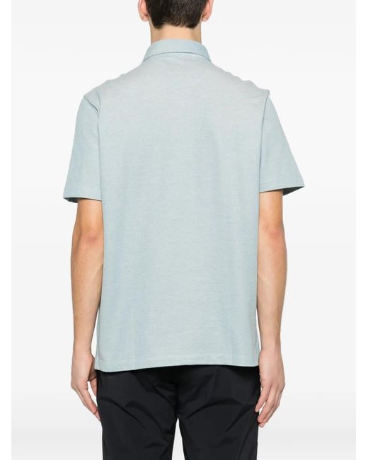 Brioni Blue Buttoned Polo Shirt for men