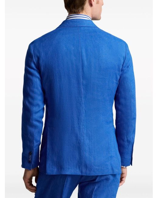 Polo Ralph Lauren Blue Single-breasted Linen Blazer for men