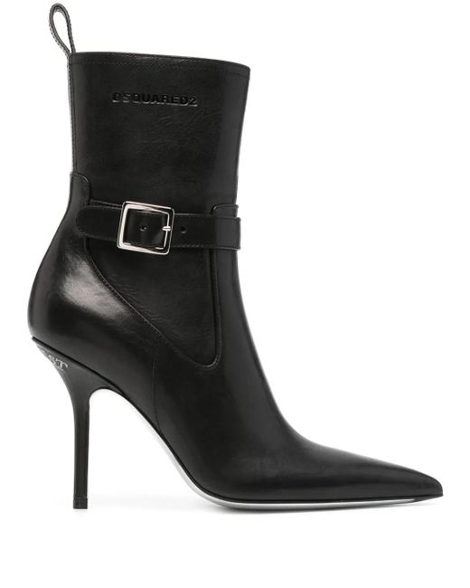 Botas Distressed con tacón de 120 mm DSquared² de color Black