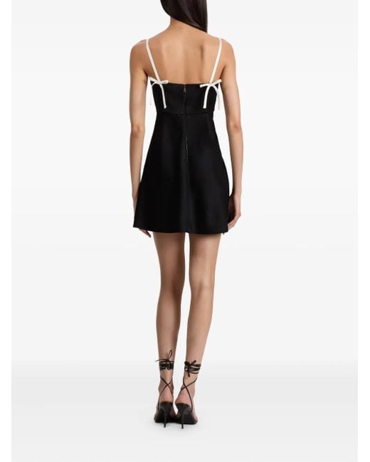 Alice + Olivia Black Morgan Bow-Detail Mini Dress