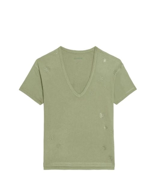 Zadig & Voltaire Green T-Shirt Marta À Manches Courtes