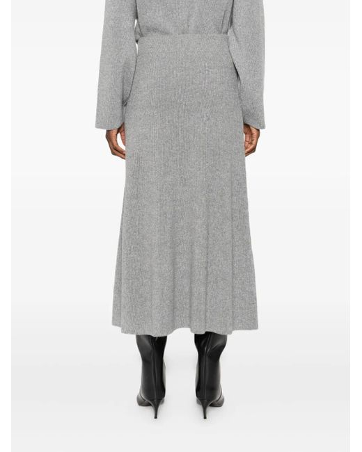 Gonna Midi A Coste di Fabiana Filippi in Gray