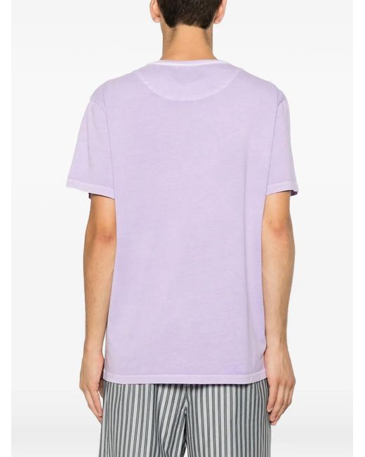 Vilebrequin Purple Embroidered-Logo Crew-Neck T-Shirt for men
