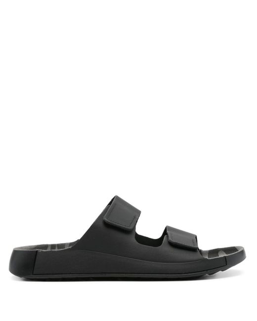 Ecco Black Cozmo Leather Sandals for men