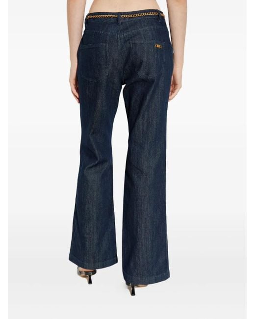 Chain-embellished flared jeans MICHAEL Michael Kors de color Blue