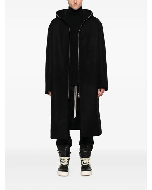 Rick Owens Black "Gimp Mac" Coat Jacket for men