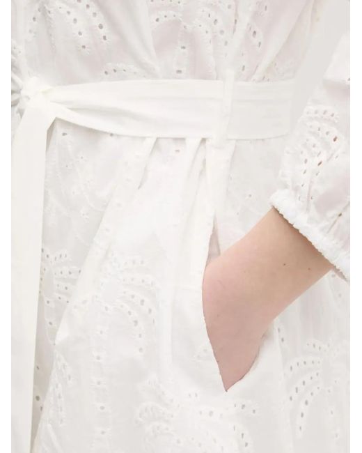 Desigual Blue Eyelet-Embroidered Belted Mini Dress
