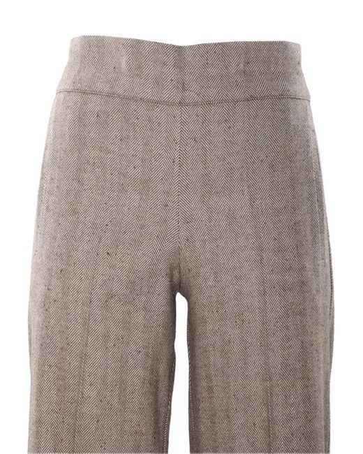 D.exterior Gray Herringbone Cuff Trousers