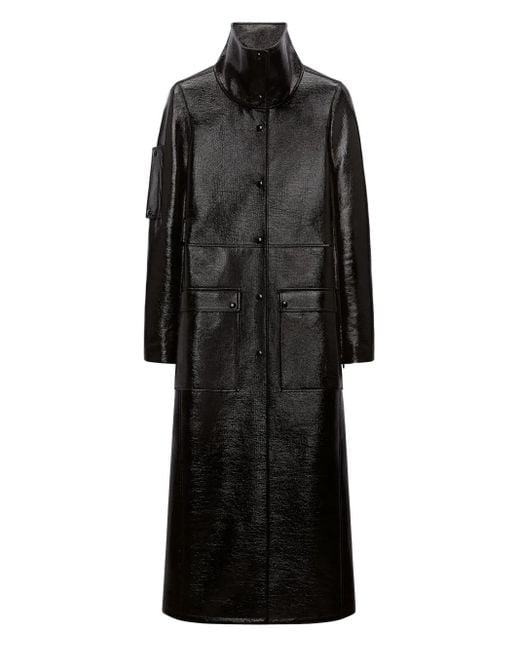 Courreges Black High-Shine Trench Coat
