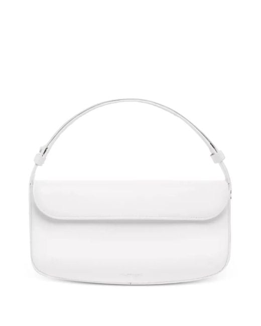 Courreges White Schultertasche mit geschwungener Klappe