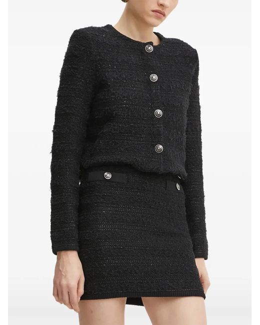 Marciano Black Button-Detail Mini Skirt