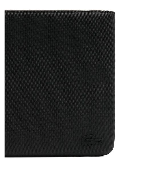 Lacoste Black Embossed-Logo Clutch Bag for men