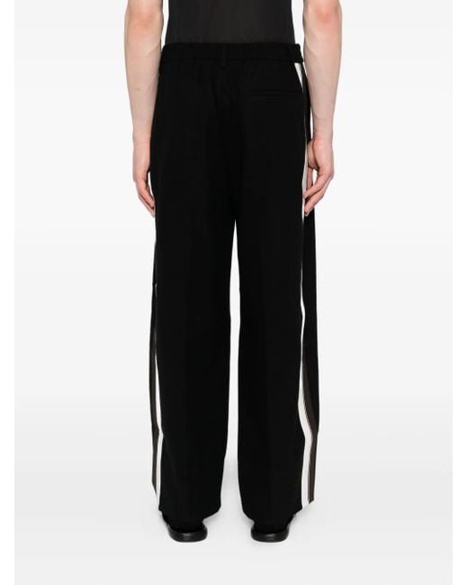 CROQUIS Black Brocade Stripe Tailored Trousers for men