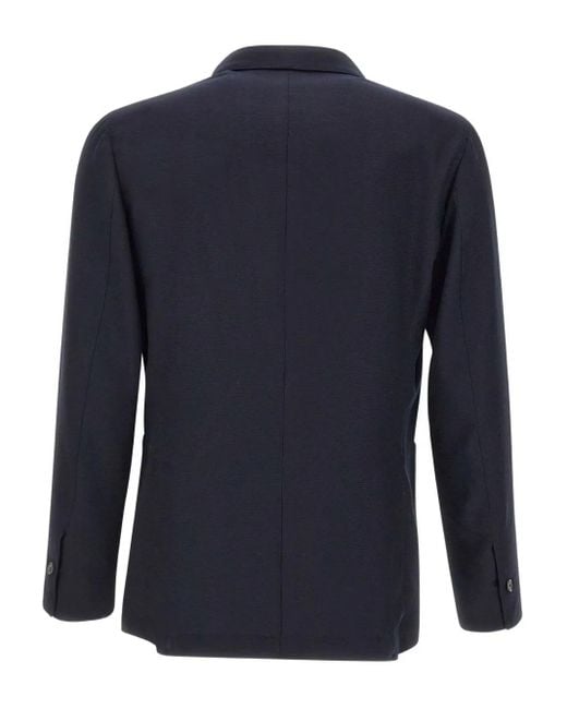 Barba Napoli Blue Two-Button Blazer for men