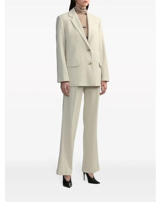 Helmut Lang White Tailored Single-Breasted Blazer