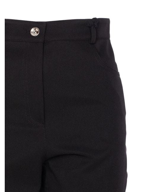 Patrizia Pepe Blue Logo-Patch Button Trousers