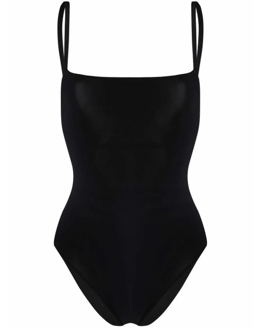 Lido Black Square-Neck Slip-On One-Piece