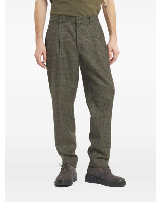 Pantalones a cuadros con pinzas Barena de hombre de color Green