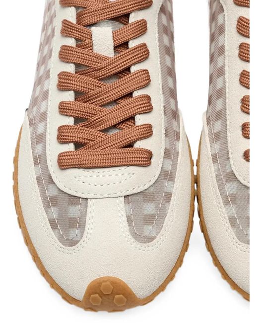 HOFF White Bridge Gingham-Pattern Panelled Sneakers