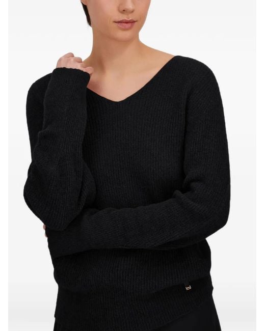Herno Black Pullover Mit V-Ausschnitt