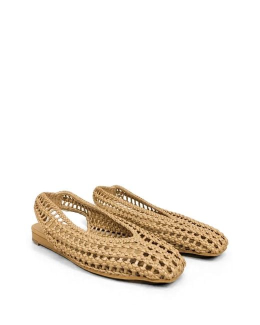 Poche Paris Natural Woven Slingback Pumps
