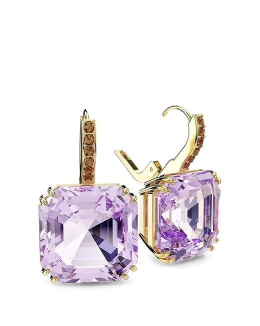 Swarovski White Crystal-Embellished Drop Earrings
