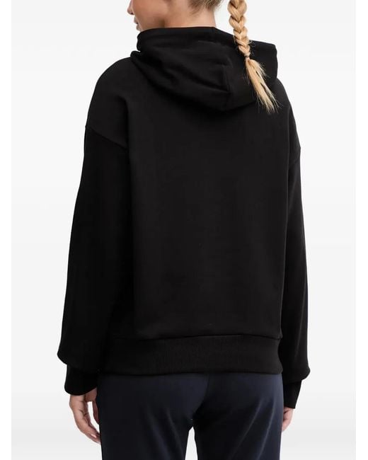 EA7 Black Logo Hooded Top