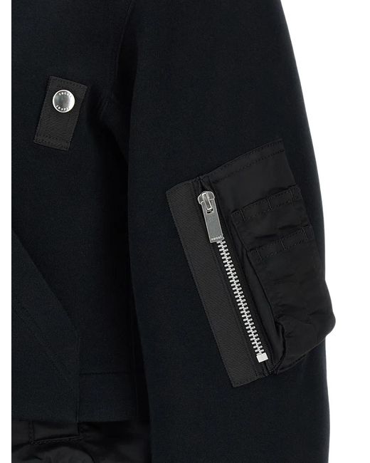 Sacai Black Sponge Double-Layer Bomber Jacket