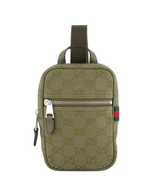 Gucci Green Gg Monogram Canvas Shoulder Bag for men