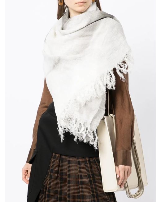 Forme D'expression White Motta Abstract-Print Scarf