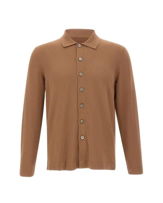 Gran Sasso Brown Buttoned Long-Sleeve Shirt for men
