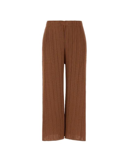 Pleats Please Issey Miyake Brown Monthly Colors: March Pleated Palazzo Pants