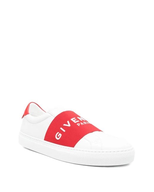 Givenchy White 'Urban' Low Top Sneakers With Contrasting Band With Logo Lettering for men