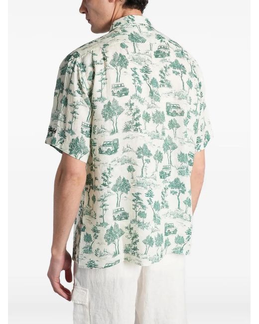 Mc2 Saint Barth Blue Graphic-Print Short-Sleeve Shirt for men
