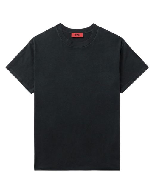 424 Black Round-neck Short-sleeve T-shirt for men