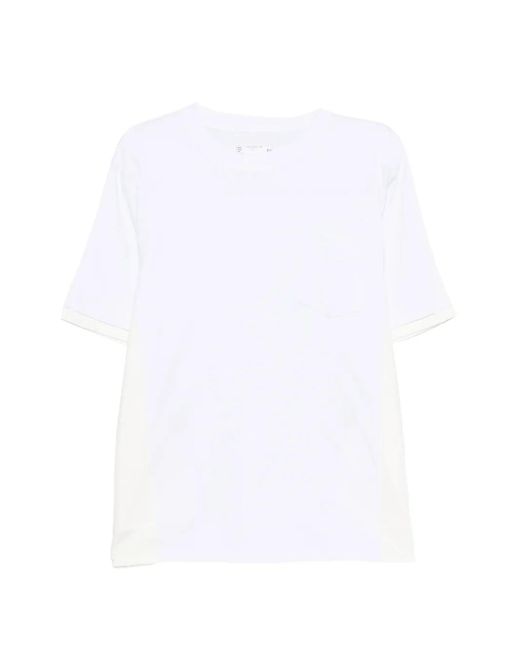 Sacai White Pocket-Detail T-Shirt for men