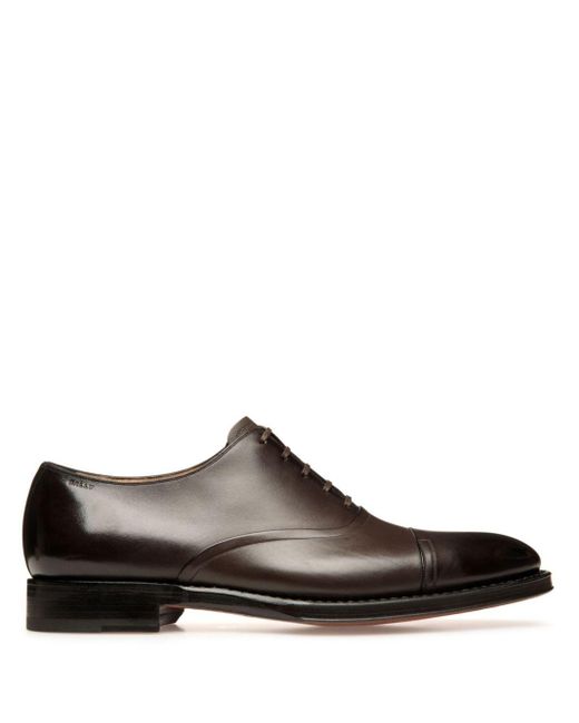 Bally Brown Sadhy Leather Oxford Shoes for men