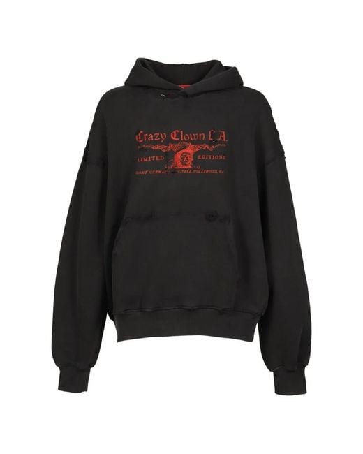 Crazy Clown L.A. Black Town Logo-Print Hoodie for men