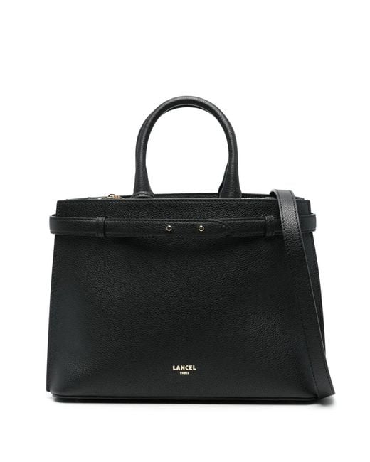 Lancel Black Medium Leather Tote Bag
