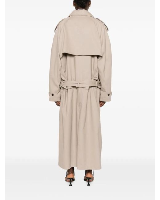 Marie Adam-Leenaerdt Natural Double-Breasted Belted Trench Coat