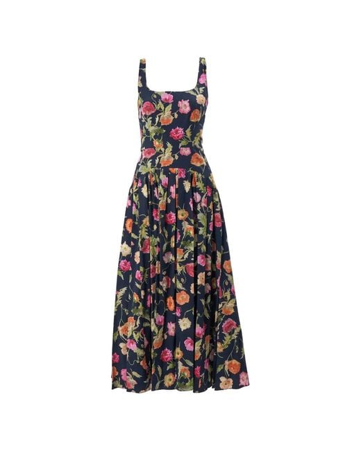 Carolina Herrera White Floral Midi Dress