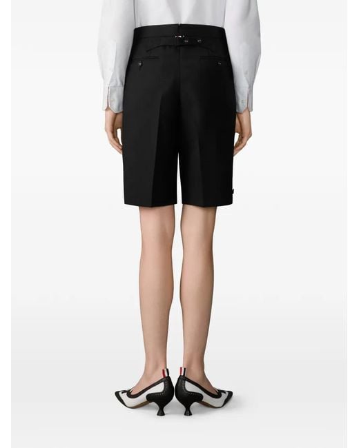 Thom Browne Black Button Bermuda Shorts